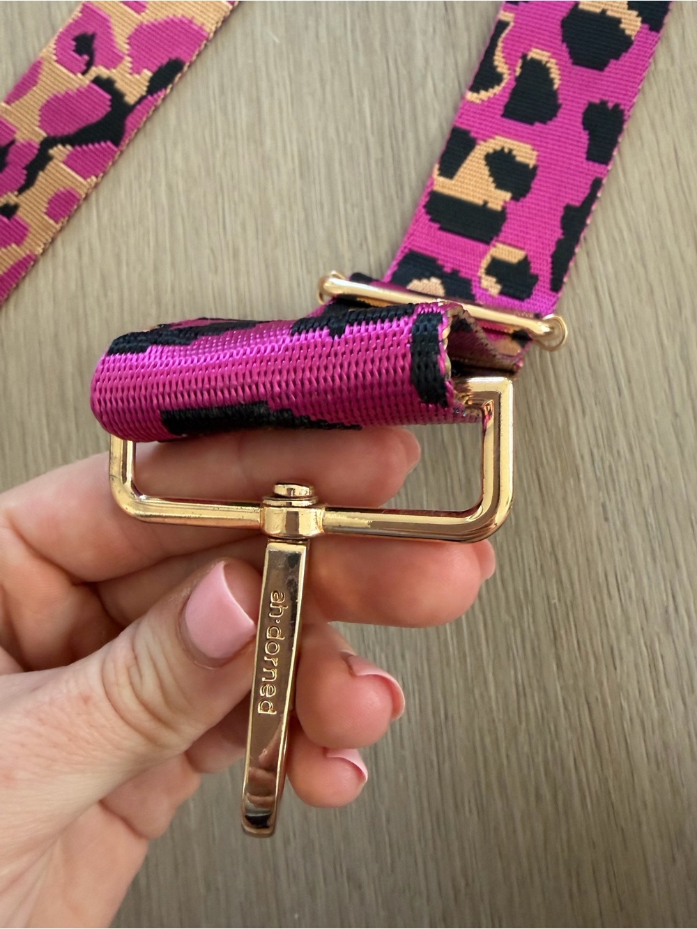 Ah Dorned Pink Leopard Crossbody Bag Strap - Picture 2 of 2